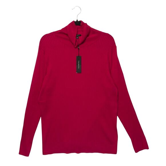 Talbots Ribbed Turtleneck Sweater NWT Women's Sz 3X Dark Pink Academia Parisian - Picture 1 of 4